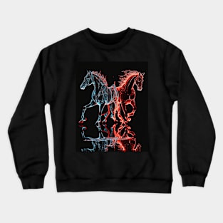 Fire and Ice Horses More Crewneck Sweatshirt